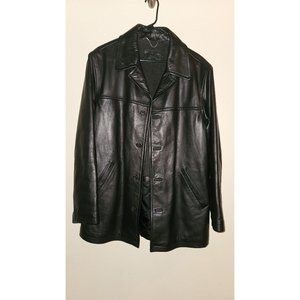 J Crew Black Leather Jacket Size Medium